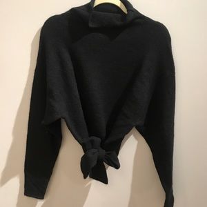 Black Aritzia Tie-Waist Alpaca Lorin Sweater